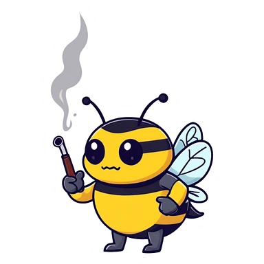 Bumblebee smoking a pipe sticker