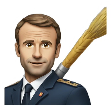 Macron avec une lance sticker