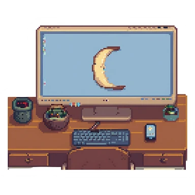 Sleepy desktop with computer zzz
 sticker