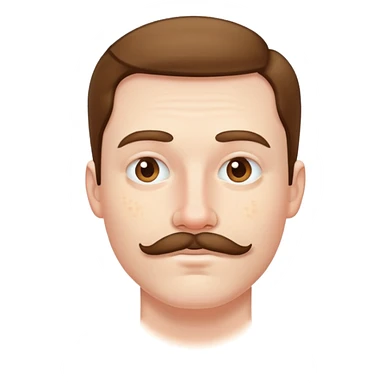 white guy with thin mustache and pimples  sticker