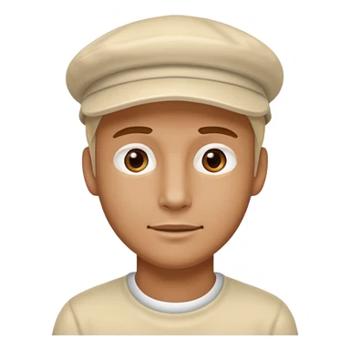 man with creme cap sticker