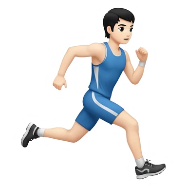 person-running-white-not black-black hair-outline sticker