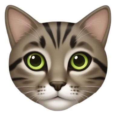 Cat brown and black, Green eyes, female sticker