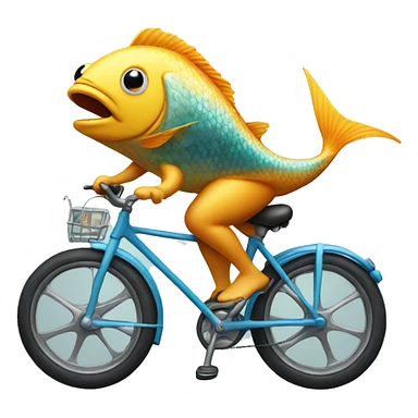 Fish riding a bike sticker