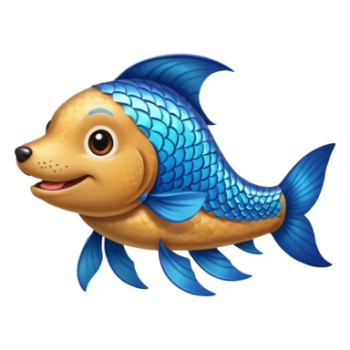 fish dog love sticker