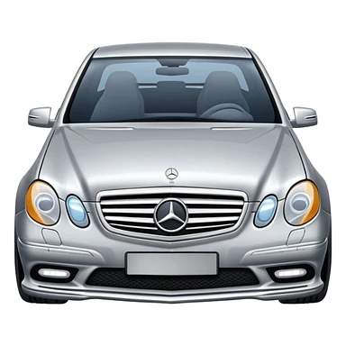 Create an emoji of a silver mercedes benz E320 sticker