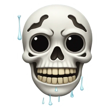 skeleton with launching tears  sticker