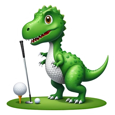 dinosaur playing golf sticker