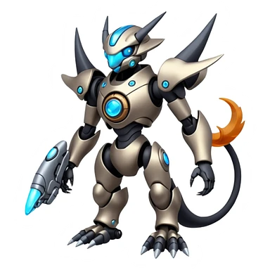 Mechanical Nebulae Futuristic Modern Cybernetic Protogen-Fakémon-Pokémon-creature-fusion (full body) sticker