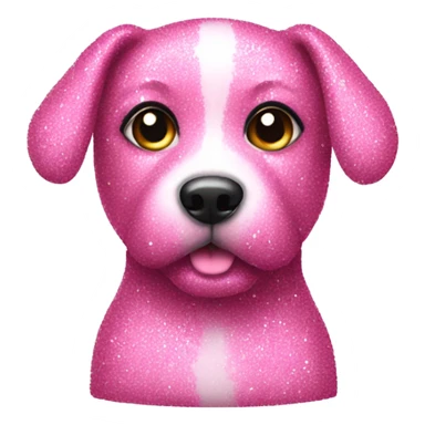 Pink glitter dog sticker