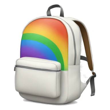 White backpack with rainbow  sticker
