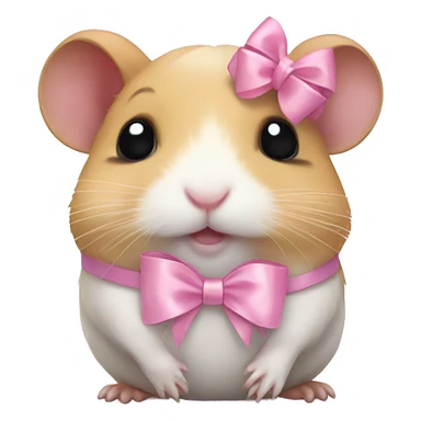 full body hamster with light pink ribbon bow sticker
