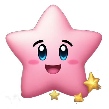 clean cute happy Kirby with a golden star emote sticker