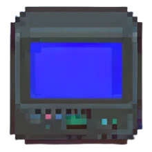 Blue screen with tiny ":(" sticker