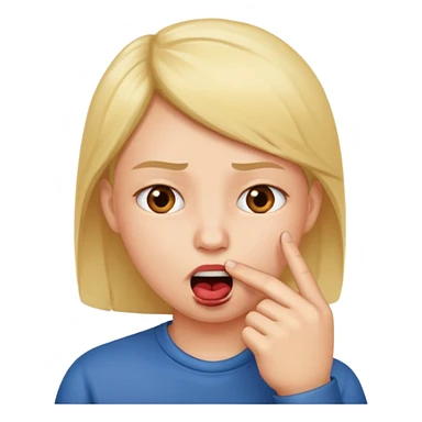 Una carita mordiéndose el dedo  sticker