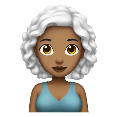 White pregnant dark hair sticker