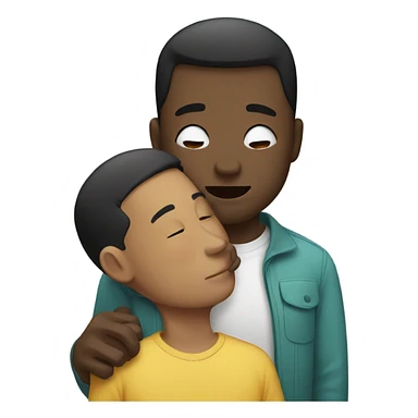 Asian man kissing a black man  sticker