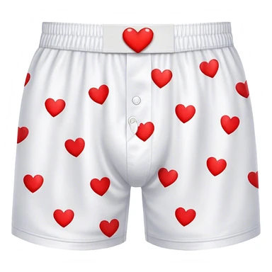 Red heart patterned white pair of boxers sticker
