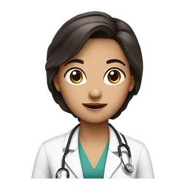 One cute brunette female doctor sticker