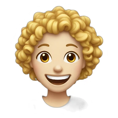 Curly white girl laughing sticker