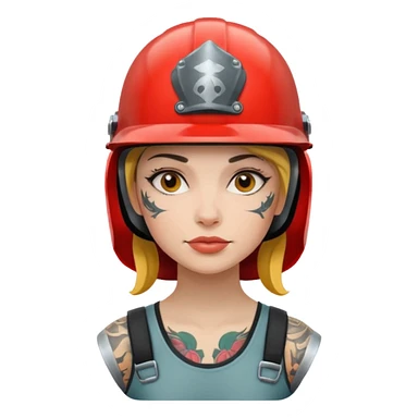 tattooed woman in helmets sticker