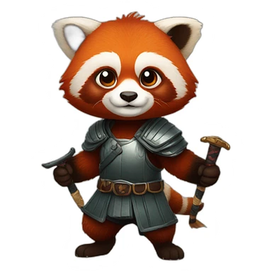 Red Panda with sword sticker
