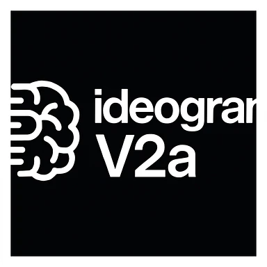 recreate this logo with text of "ideogram V2a" sticker