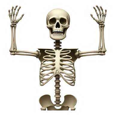 arms raised above head skeleton sticker