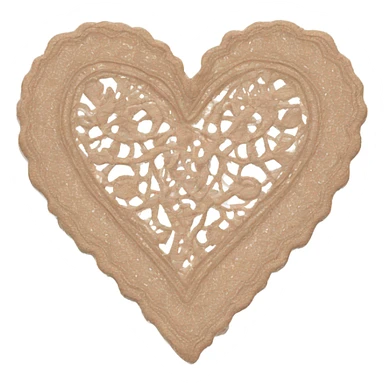 Pale brown lace heart sticker