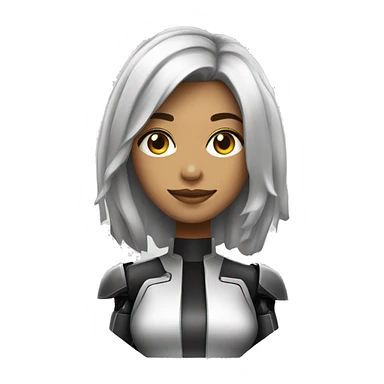 mulher branca com cabelo preto com mecha loira sticker