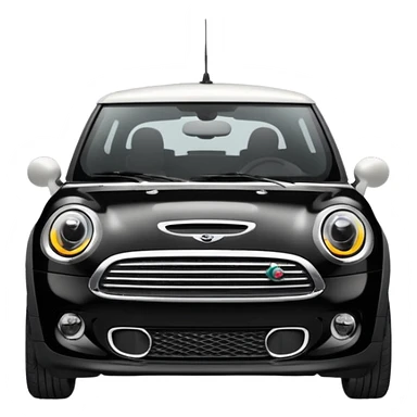 Mini cooper blanco con techo negro sticker