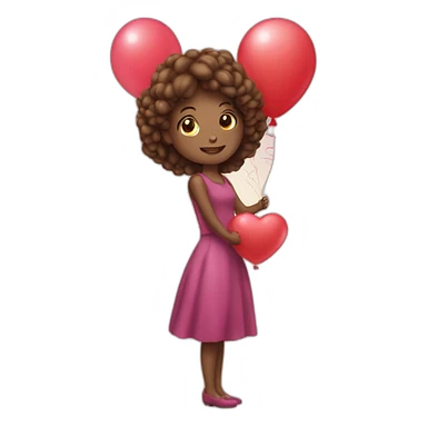 Lady in hand love, balloon sticker