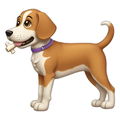 dog carrying bone sticker