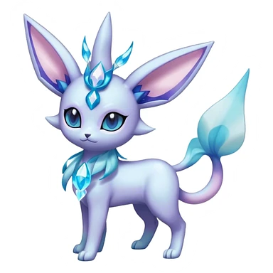 Shiny Cool Sparkly Cute Ethereal Espeon-Glaceon-Sylveon-Vaporeon-Fakemon-hybrid-fusion- full body sticker
