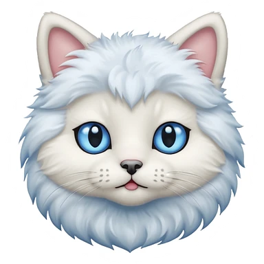 White teddy cat with blue eyes sticker