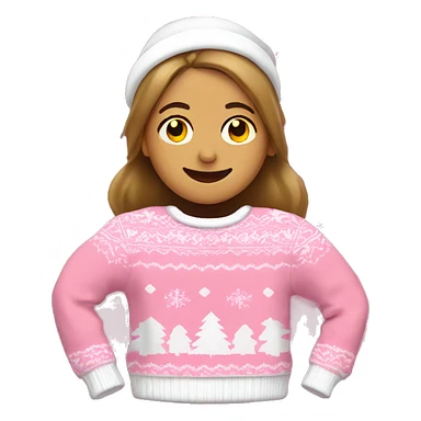 Pink and white Christmas jumper sticker