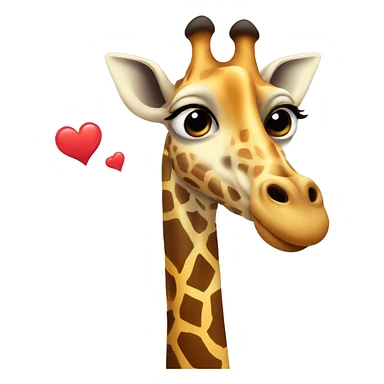 Love-struck giraffe blowing a kiss with heart-shaped in eyes. sticker