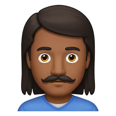 White man with dark mullet and mustache sticker