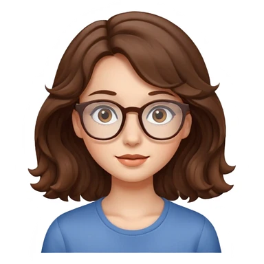 girl with square eyeglasses and wavy hair sticker