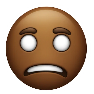 Brown blob with face sticker