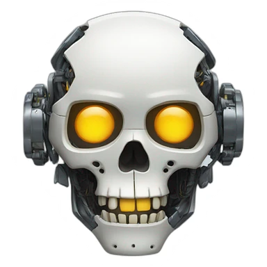 robotic skull sticker