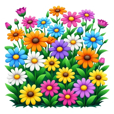 pretty flower bed sticker
