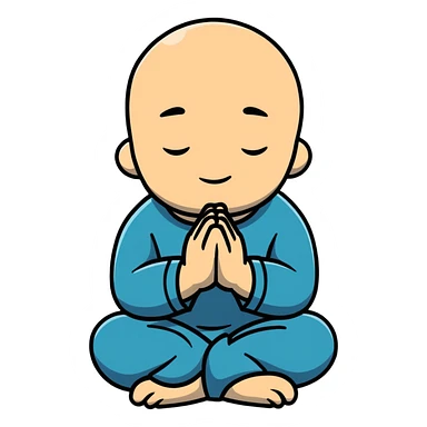 anxious man with hands clasped together in prayer position with worried expression sticker