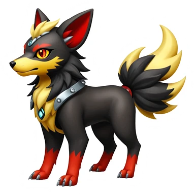 Shiny Gothic Punk’ish Exotic Futuristic Houndoom-Arcanine-Zorua-Torracat-Pokémon-Fakémon-hybrid-creature sticker