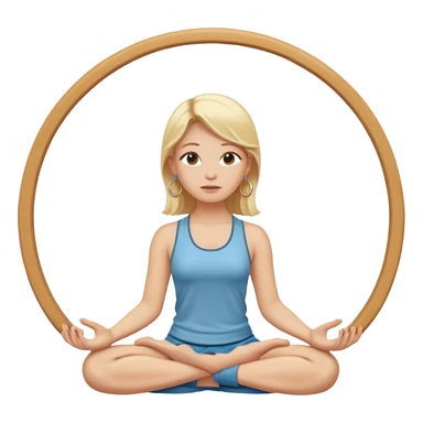 blonde white girl baddie emoji meditating, apple style, with hoop earrings sticker