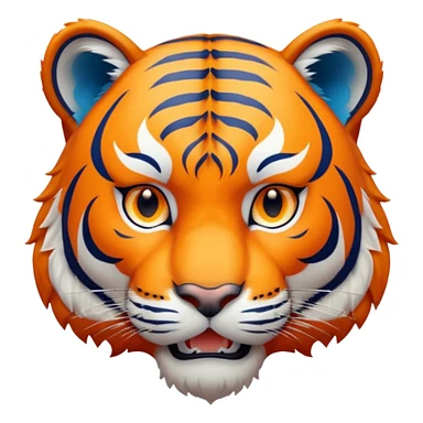 tiger all in blue color with orange eyes sticker