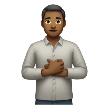 person with hands on chest sticker