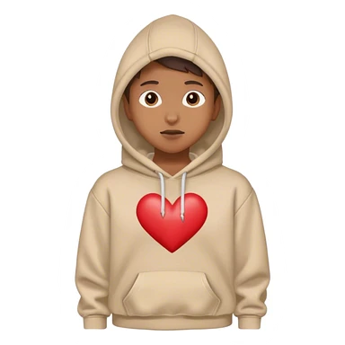 hoodie with comme des gargons heart on the chest sticker
