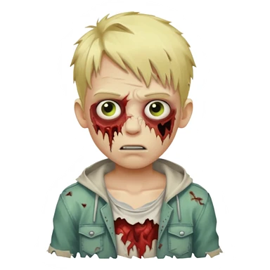 boy zombie with blonde hair sticker