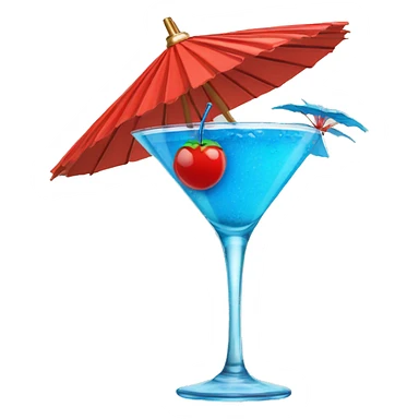 Blue Cocktail with a red parasol on top sticker